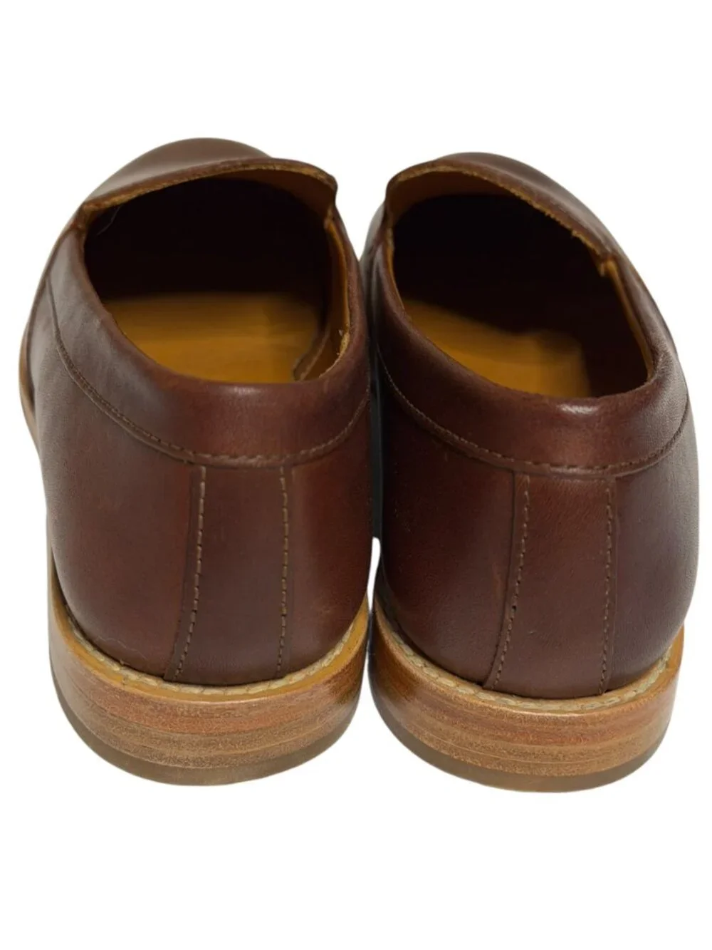 Patina Portland Leather Womens Loafer Shoes Slip On Cognac Brown 5.5 - Picture 7 of 10